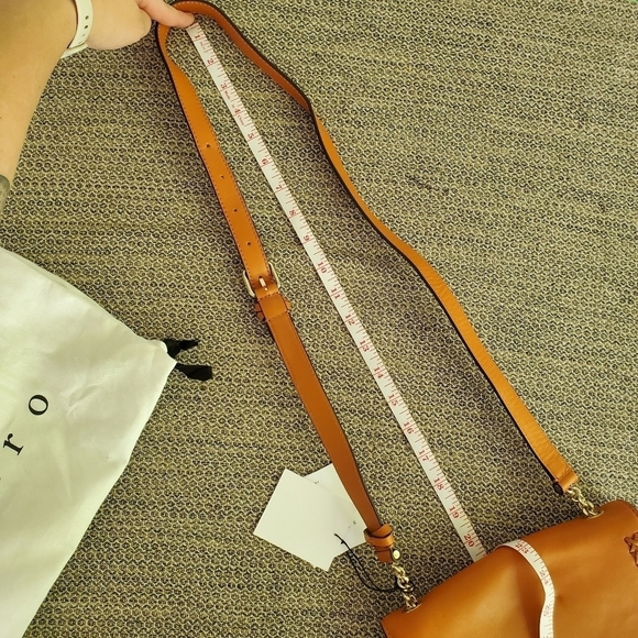 Sandro "Lou MM Curcuma" Cognac Braided Shoulder Bag - Picture 13 of 15